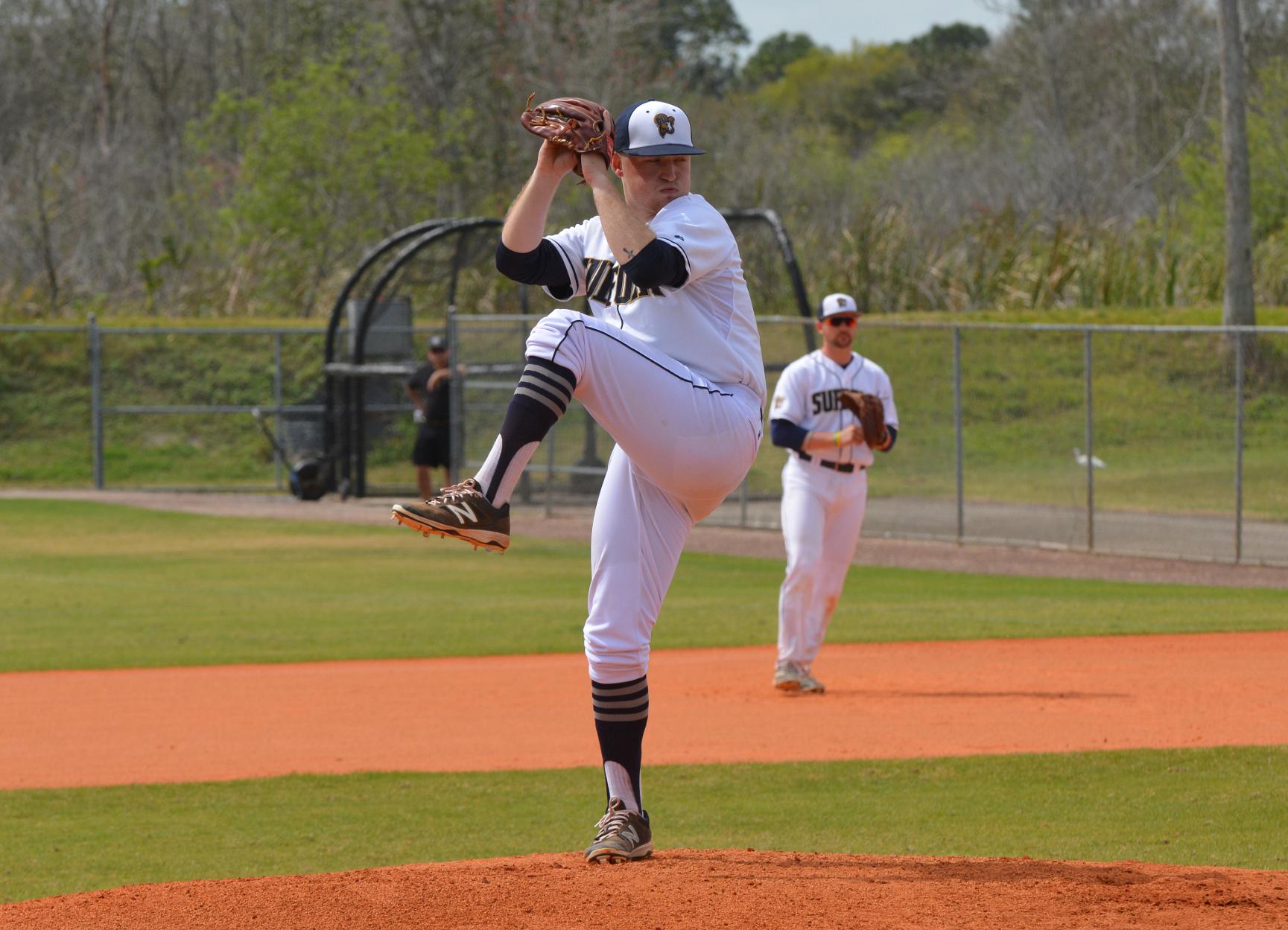 Baseball Drops Opener to Rivier, 2-1, Wins Game Two, 2-1